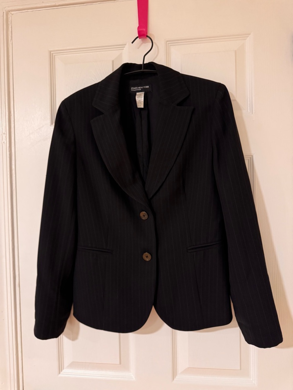 3/24$ Jones New York Black Pinstripe Blazer Jacket Size 6